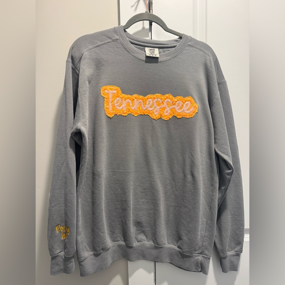 Gray Tennessee Sweatshirt with Orange Embroidery